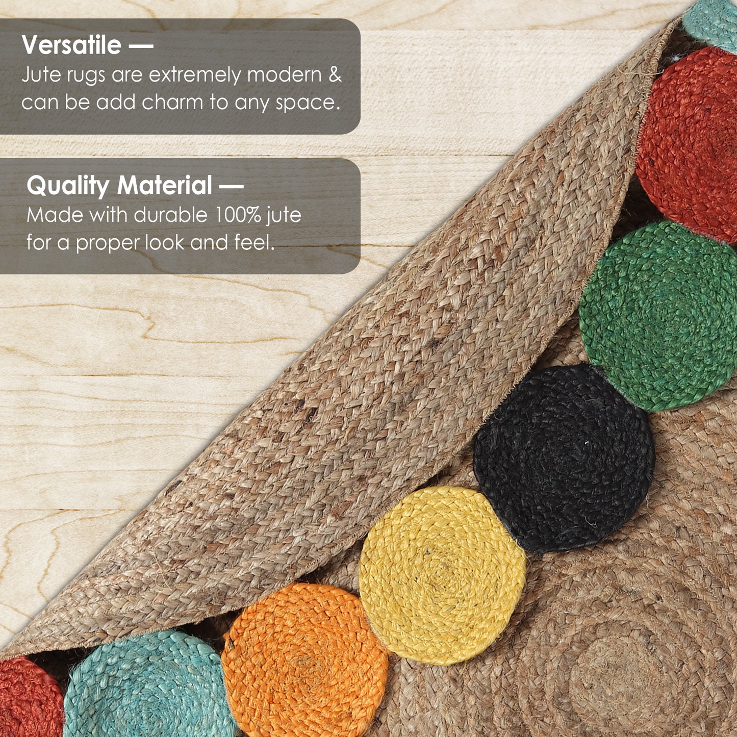Fiesta Halo Rug, 5ft - Colorful Radiance