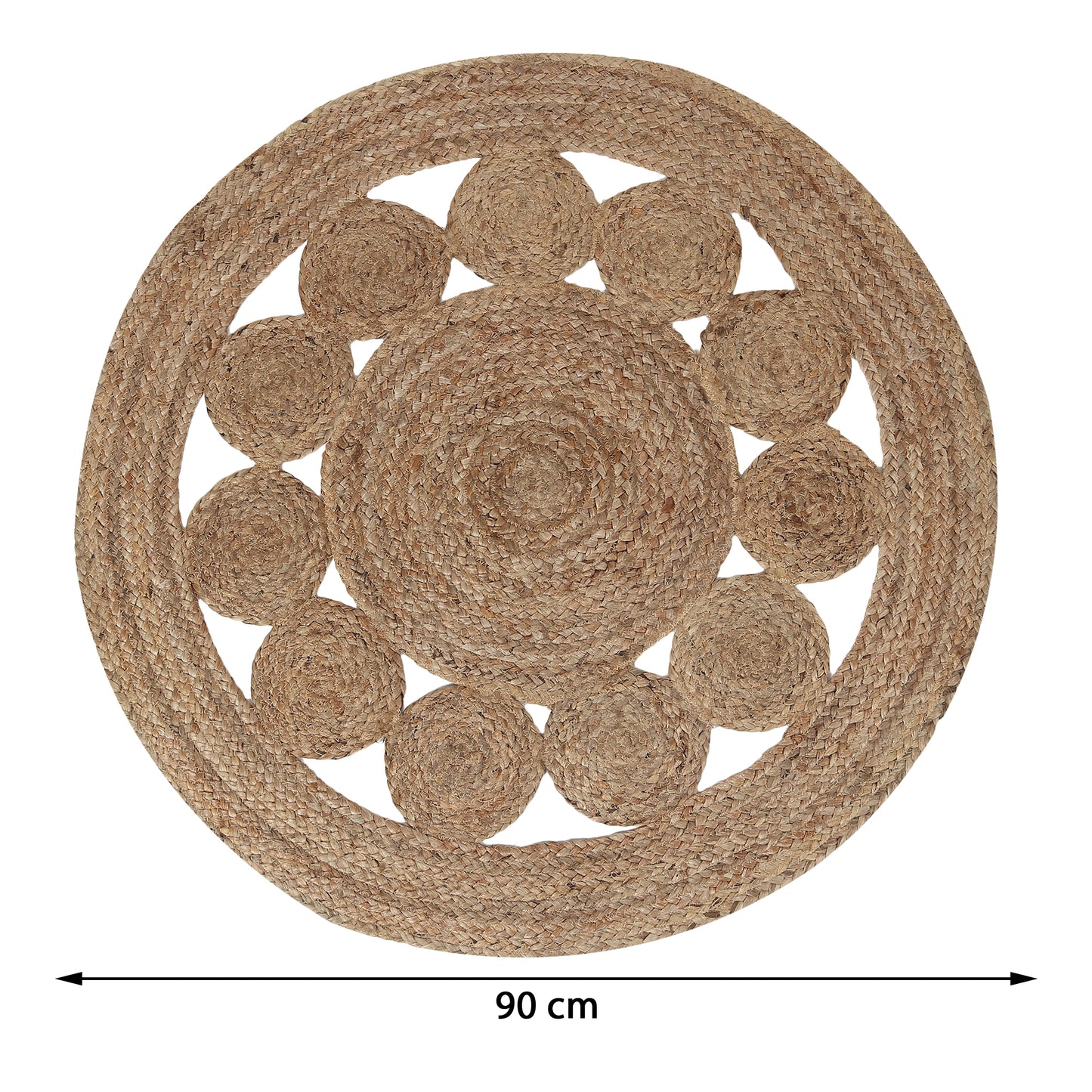 Nature's Mandala Rug, 3ft - Beige Blossom