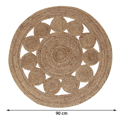 Nature's Mandala Rug, 3ft - Beige Blossom
