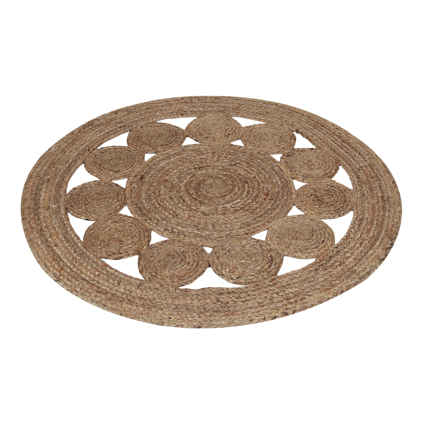 Nature's Mandala Rug, 3ft - Beige Blossom