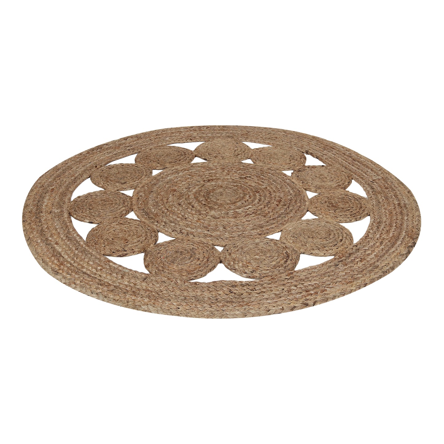Nature's Mandala Rug, 3ft - Beige Blossom