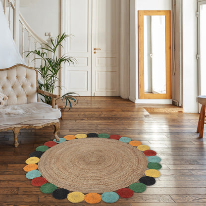 Fiesta Halo Rug, 5ft - Colorful Radiance