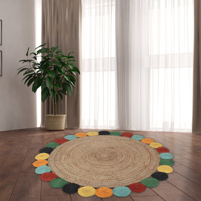 Fiesta Halo Rug, 5ft - Colorful Radiance