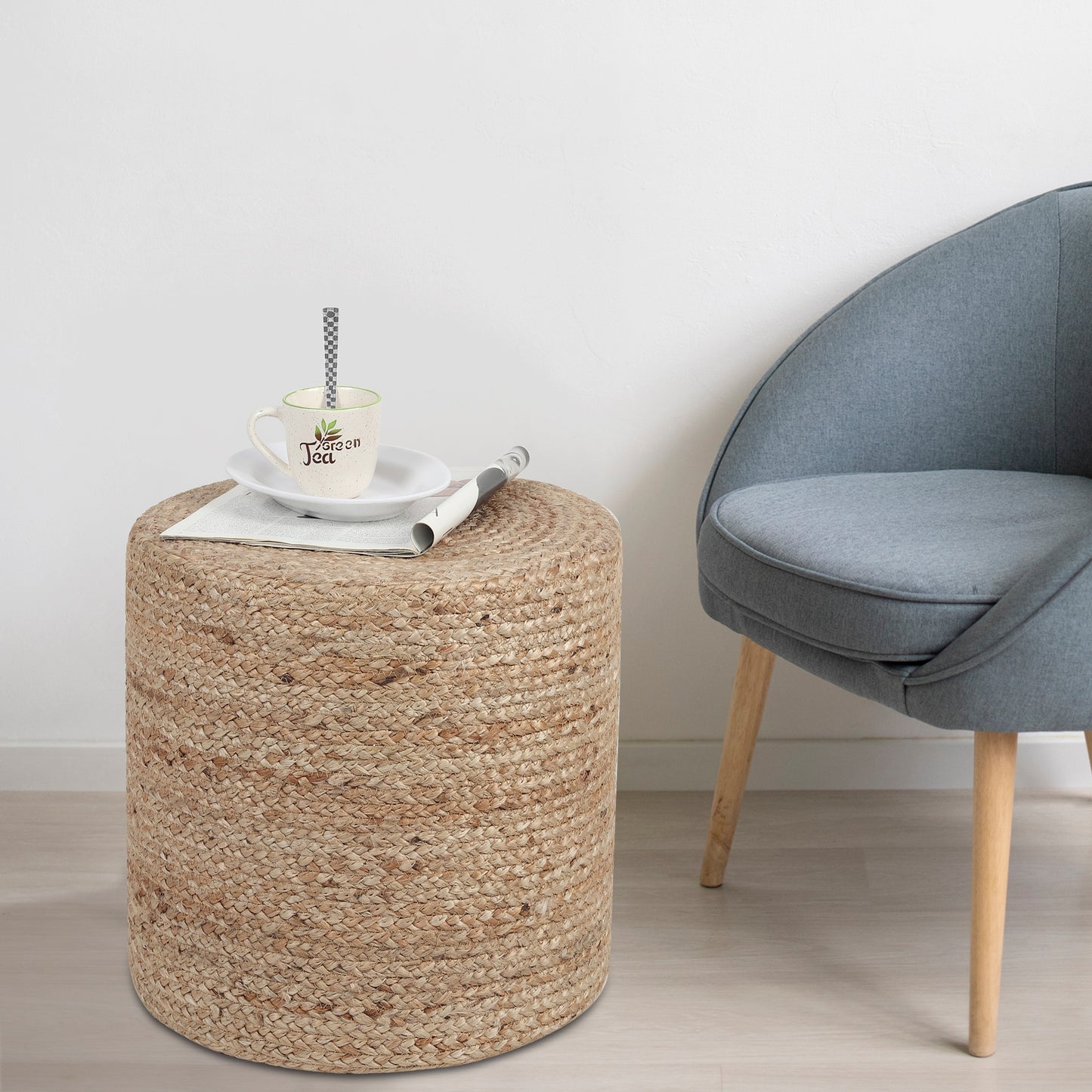 Sandstone Solace Pouf, 16"x16"