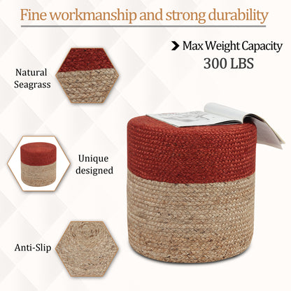 Ruby Radiance Pouf , 16”x16”