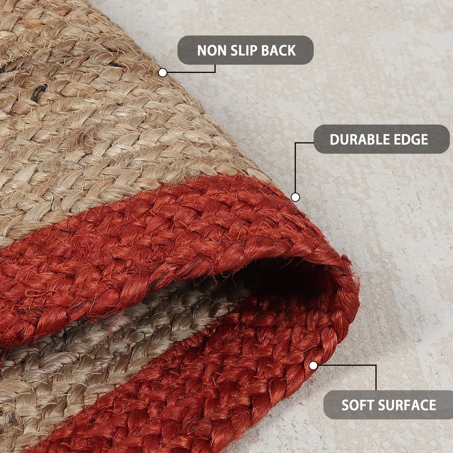 Ruby Rim Rug, 3ft x 2ft - Terra Tactility