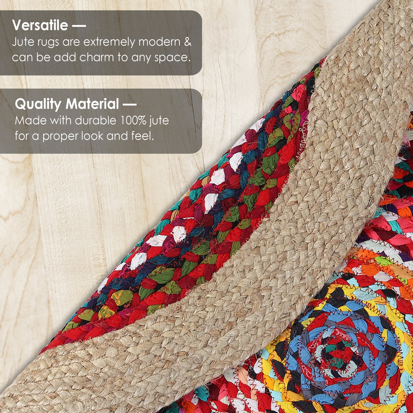 Rangoli Radiance Rug, 3ft - Natural Harmony