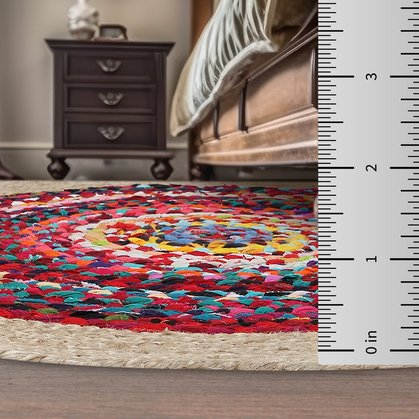 Rangoli Radiance Rug, 3ft - Natural Harmony