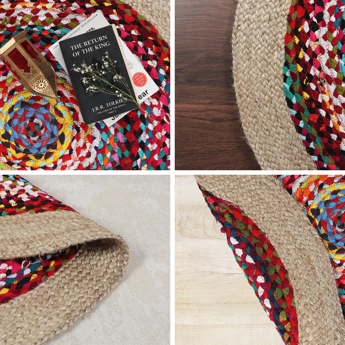 Rangoli Radiance Rug, 3ft - Natural Harmony