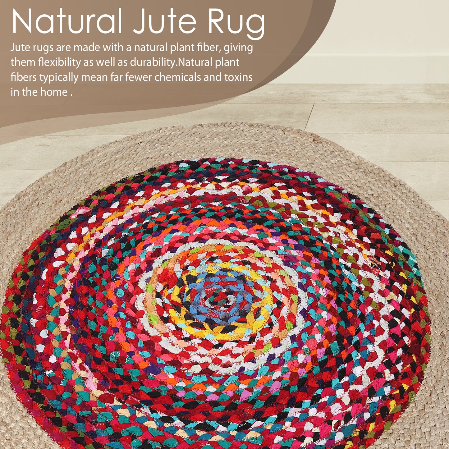 Rangoli Radiance Rug, 3ft - Natural Harmony