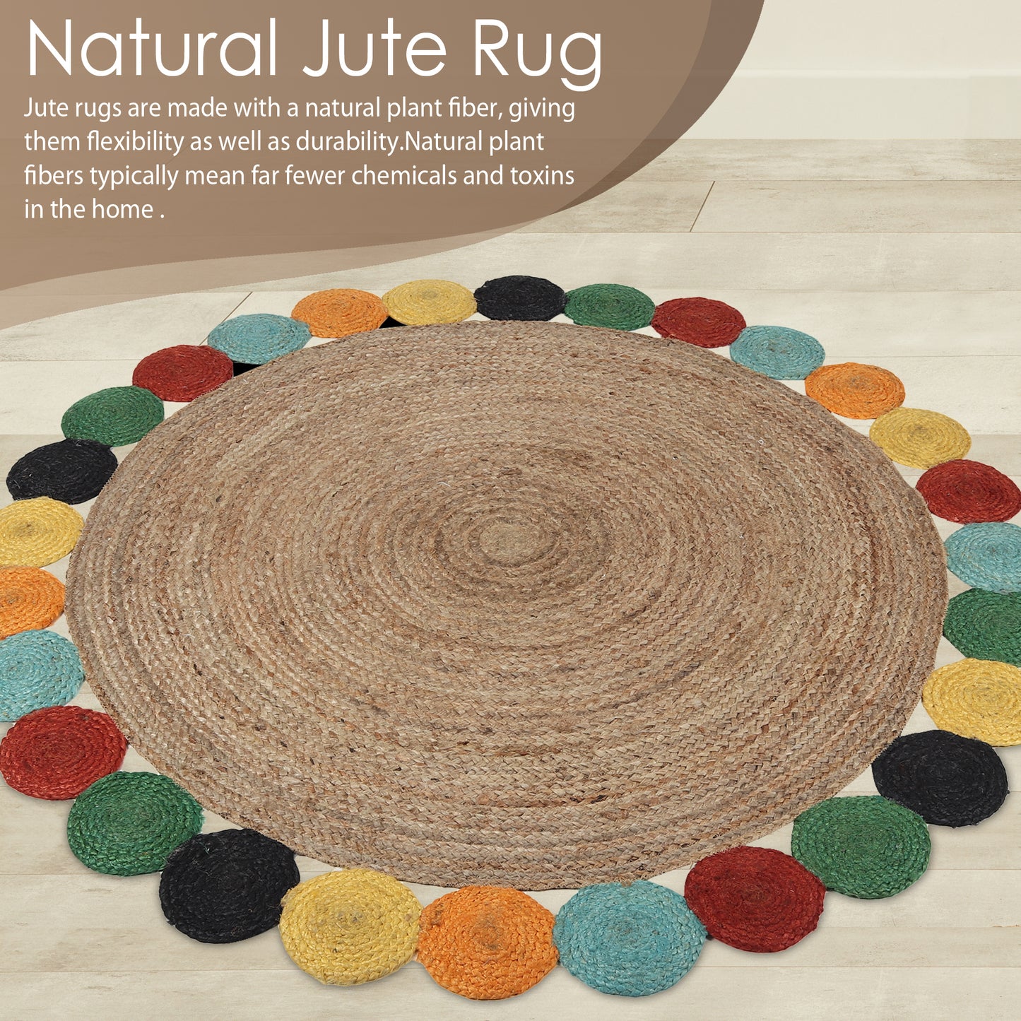 Fiesta Halo Rug, 5ft - Colorful Radiance