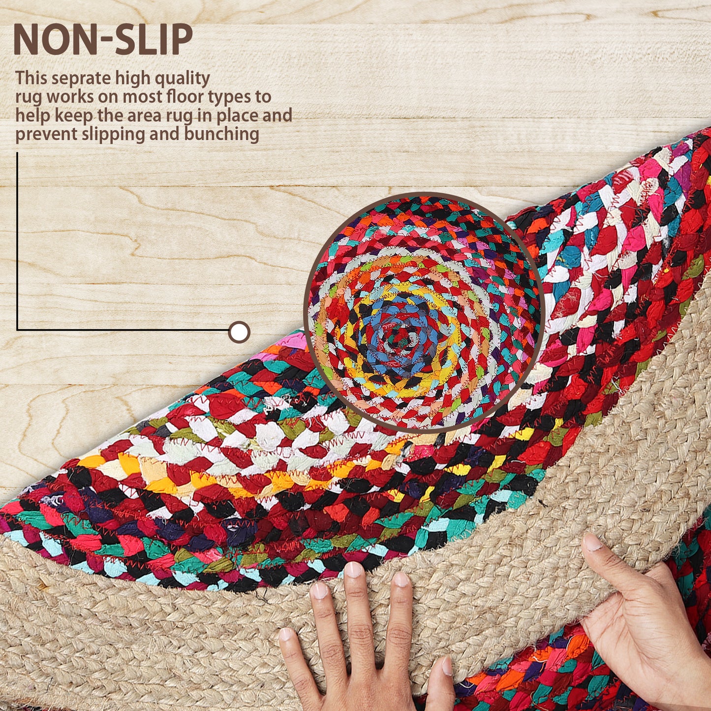 Rangoli Radiance Rug, 3ft - Natural Harmony