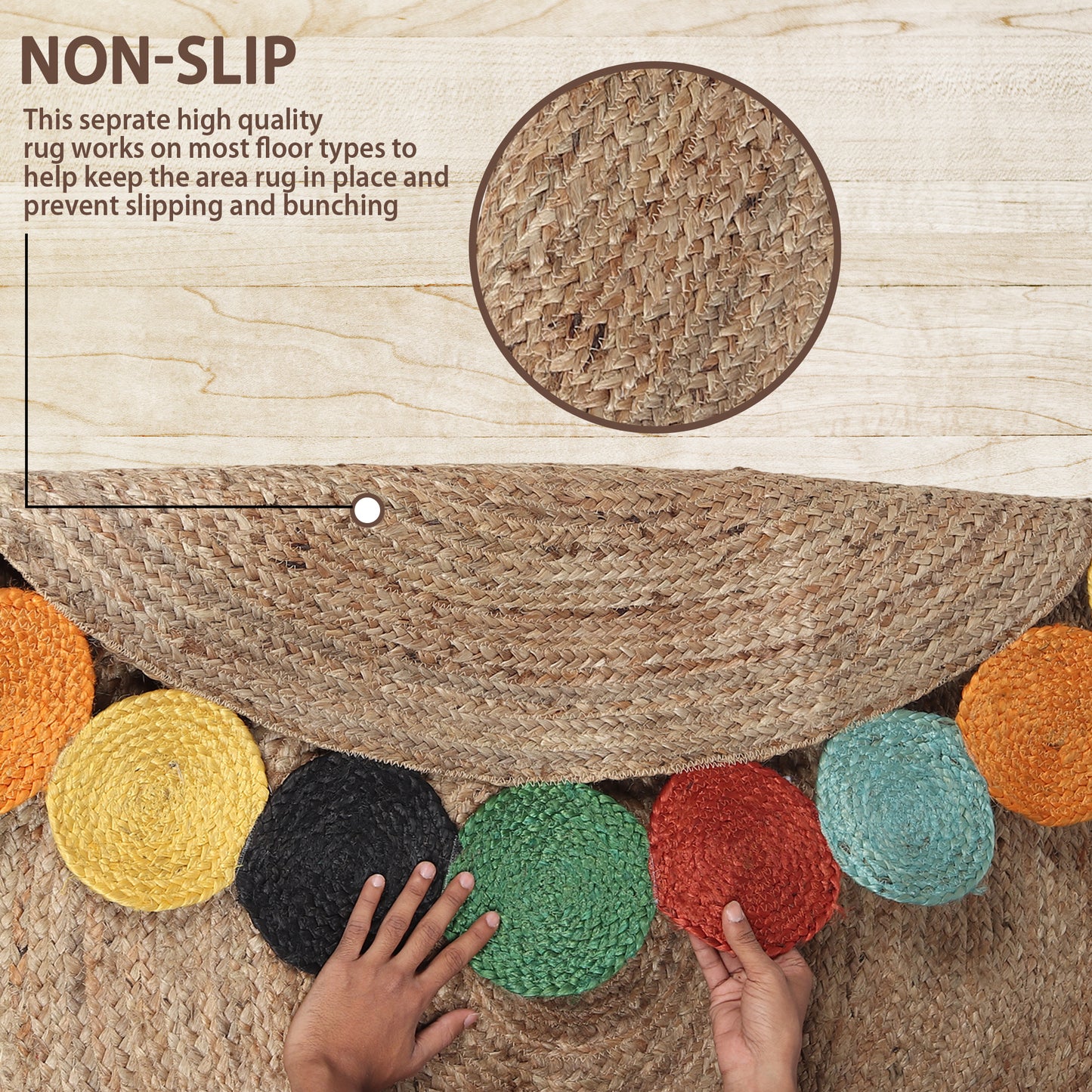 Fiesta Halo Rug, 5ft - Colorful Radiance
